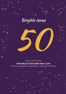 Party programme for a 50th birthday – 8 pages