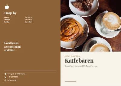 Coffee bar menu