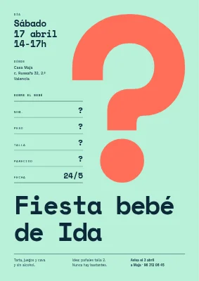 Baby shower — el gran signo de interrogación
