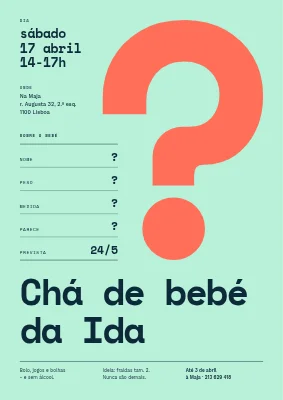 Chá de bebé — o grande ponto de interrogação