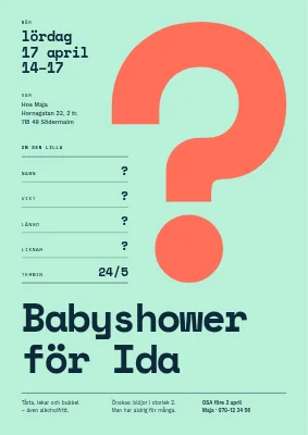 Babyshower — det stora frågetecknet
