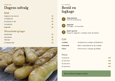 Side 2 af Bageriets udvalg og lagkager