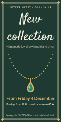Door poster for a jewellery shop — new collection