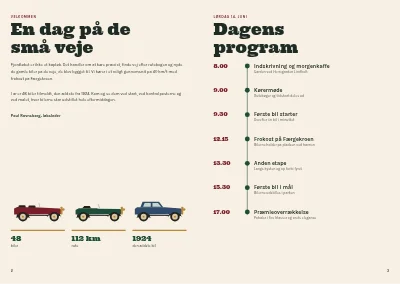 Side 2–3 af Program for veteranbilløb – 12 sider
