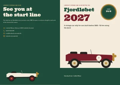 Cover of Programme for a vintage car rally – 12 pages