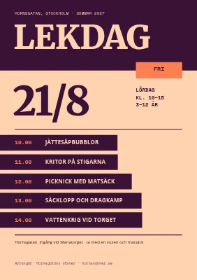 Lekdag — program i band