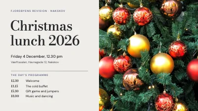 Page 1 of Christmas lunch — programme for the day