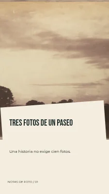 Tres fotos de un mismo paseo · Folio diagonal