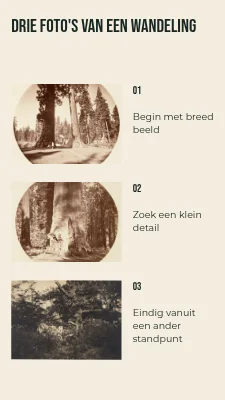 Pagina 2 van Drie foto's van één wandeling · Diagonaal folio