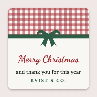 Merry Christmas, gingham and bow