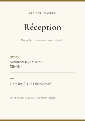 Réception à l'atelier