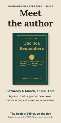 Door poster for a bookshop — author signing