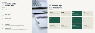 Side 8–9 af Ydelsesbrochure for revisionsfirma – 12 sider