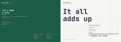 Umschlag von Services brochure for an accountancy firm – 12 pages