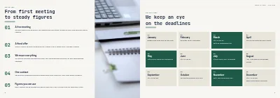 Seiten 8–9 von Services brochure for an accountancy firm – 12 pages