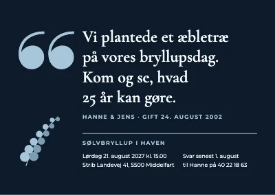 Sølvbryllup i haven — citat