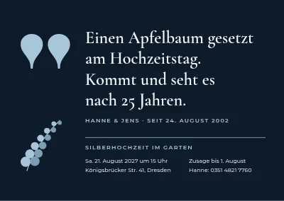 Silberhochzeit im Garten — Zitat