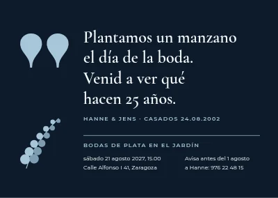 Bodas de plata en el jardín — cita