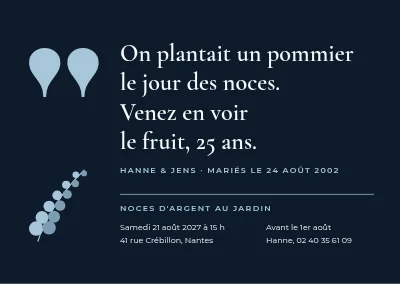 Noces d'argent au jardin — citation