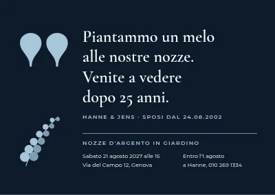 Nozze d'argento in giardino — citazione