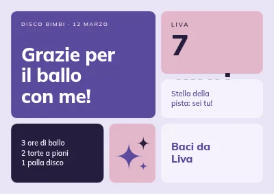 Disco per bambini — biglietto di ringraziamento a mattonelle
