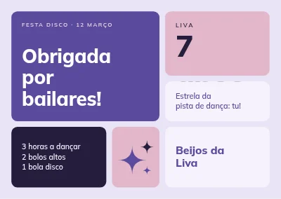 Disco infantil — cartão de agradecimento em mosaico