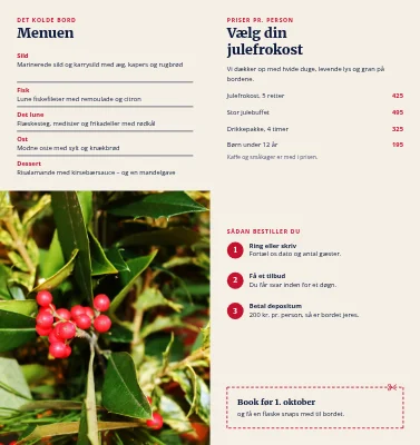 Side 2 af Julefrokost: menu og bestilling