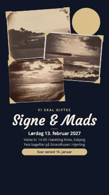 Vinterbryllup ved Vestkysten — collage