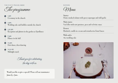 Σελίδα 2 του Wedding: the day's programme