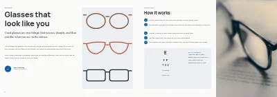Pages 2–3 of Eyewear catalogue for an optician – 12 pages