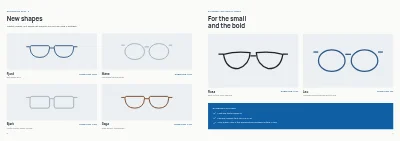 Pages 6–7 of Eyewear catalogue for an optician – 12 pages