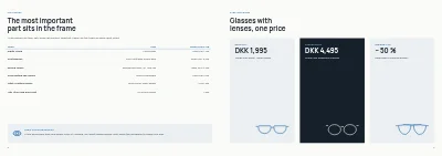 Pages 8–9 of Eyewear catalogue for an optician – 12 pages