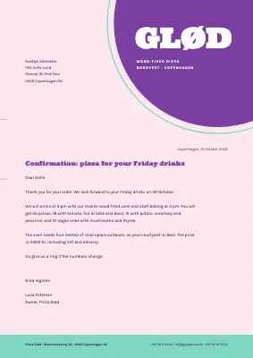 Letterhead — pizzeria