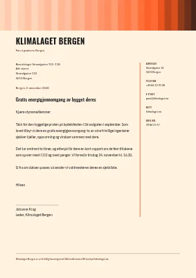 Brevpapir — klimagruppe