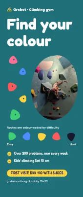 Climbing gym roll-up — find your colour