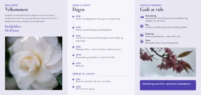 Side 2 af Bryllup: information til gæsterne