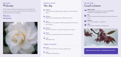 Page 2 of Wedding: information for the guests