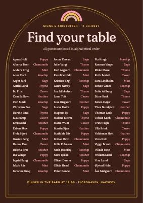 Seating plan — bohemian double frame