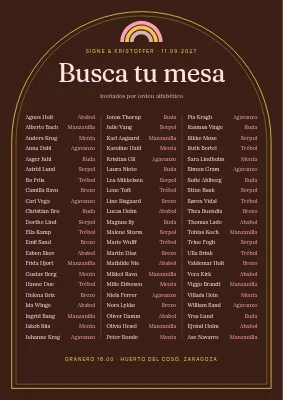 Plano de mesas — doble marco bohemio