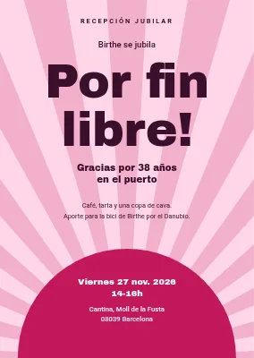 Fiesta de jubilación — sol naciente y ¡Libre por fin!