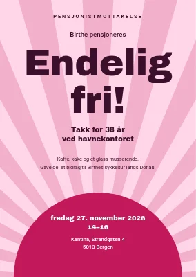 Pensjonistmottak — soloppgang og «Endelig fri!»