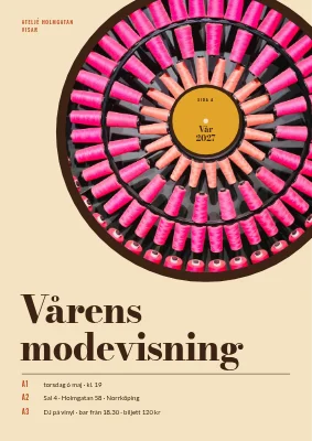 Modevisning — trådrullar som skiva