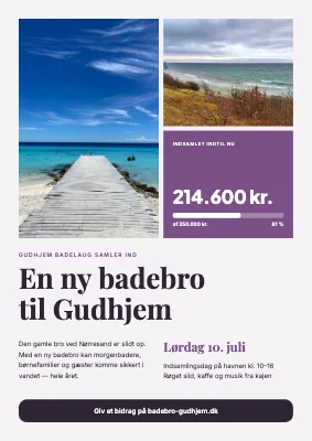 Indsamling til ny badebro — plakat
