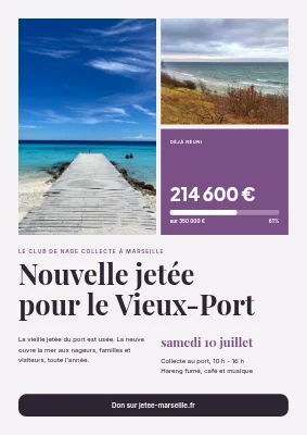 Collecte de fonds pour un nouveau ponton de baignade — affiche