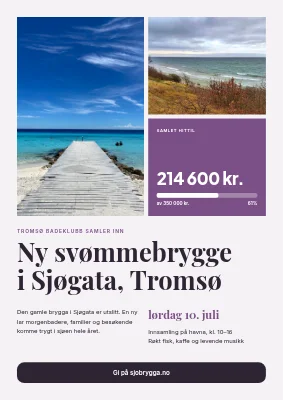 Innsamling til ny badebrygge — plakat