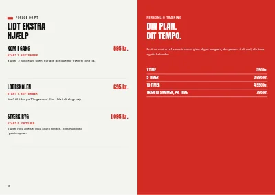 Side 18–19 af Sæsonprogram for fitnesscenter – 32 sider