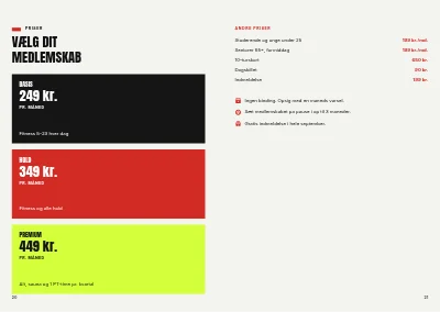 Side 20–21 af Sæsonprogram for fitnesscenter – 32 sider