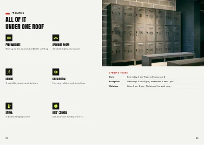 Pages 22–23 of Season programme for a fitness centre – 32 pages