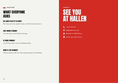 Pages 30–31 of Season programme for a fitness centre – 32 pages