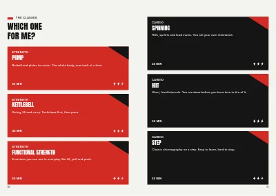 Pages 10–11 of Season programme for a fitness centre – 32 pages